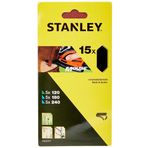Stanley STA32477-XJ Mouse Parmak Zımpara Izgarası Her Biri 5X 120/180/240, Orta/İnce Taneli, Cırt Cırtlı Fix, Black+Decker Zımpara Cihazları için Uygun