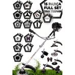 Stanrayf Alman 15 Parça Full Setli Benzinli Yan Tipi Motorlu Tırpan Ot Çalı Çim Biçme Makinesi Tırpanı