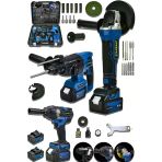Stanrayf Alman 798 V 30 Ah Kömürüsüz Motor Şarjlı 3Lü Set Kırıcı Delici Hilti Somun Sıkma Taşlama