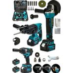 Stanrayf Alman 798VF 30AH Şarjlı Pro 3 Lü Set Kırıcı Delici Hilti + Torklu Somun Sıkma + Devir Ayarlı Taşlama