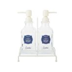 Stantlı Sıvı Sabunluk Seti 2'li 500 ml Beyaz