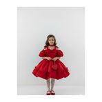 Star Kids Kız Çoçuk Kırmızı Fiyonklu Kırmızı Elbise,Kız Çocuk Mezuniyet Elbisesi