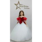 Star Kids Kız Çoçuk Kırmızı Prenses Elbise, Kız Çoçuk Abiye Elbise