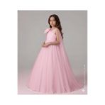 Star Kids Kız Çocuk Pembe Prenses Elbise Fiyonk Detaylı,Kız Çocuk Mezuniyet Elbisesi ,Abiye Elbise