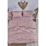 Star Pembe Desenli Çift Kişilik Çift Taraflı Welsoft Yorgan Seti Wellsoft Battaniye Pofuduk Yumuşak Yorgan Seti - 195 x 215 cm