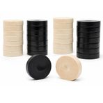 Star Plastik Tavla Pulu 36 mm. – Siyah & Krem Plastik Tavla Taşı | 8 mm Kalınlık, Dayanıklı ve Pürüzsüz Yüzey, No:4 Pullar