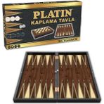 Star Platin Kaplama Büyük Boy Tavla Takımı 25,5x48,5x6,3 cm 36 mm Pullar ve 9 mm Zarlar