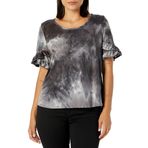 Star Vixen Kadın Fırfırlı Lale Kollu Günlük Üst, Telchartd, Small-4X-Large Petite
