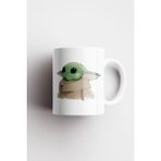 Star Wars Baby Yoda Baskılı Porselen Kupa Bardak - Beyaz - 199 ml