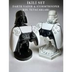 Star Wars Darth Vader & Stormtrooper Kol Tutacakları, Joystick Standı, Xbox / Ps4 / Ps5 Uyumlu - Siyah - Beyaz