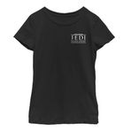 STAR WARS Jedi: Fallen Order Pocket Logo Girl's Solid Crew Tee, Black, Medium