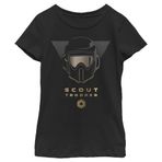 STAR WARS Jedi: Fallen Order Space Gold Girl's Solid Crew Tee, Black, Medium