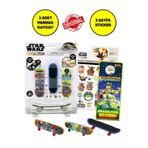 Star Wars Mandalorian Baby Yoda Figürlü 3 lü Parmak Kaykay ve 2 Sayfa Sticker Seti