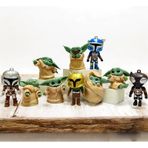 Star Wars The Mandalorian Baby Yoda Boba Fett Grogu Karakter Figür Oyuncak & 10lu Koleksiyon Seti