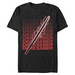 Star Wars: The Mandalorian Darksaber Yazılı Erkek Bisiklet Yaka T-Shirt Siyah S
