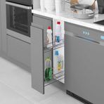 Starax 20 cm Krom Modül Gizli Raylı Tek Açılım Frenli Sağ Deterjanlık