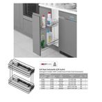 Starax 25 cm Antrasit Modül Tandem Raylı Sol Deterjanlık Şişelik