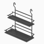 Starax 4127 Antrasit 350x165x360 cm İki Raflı Ahşap Baharatlık