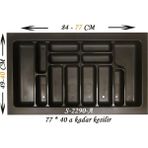 Starax Çekmece Içi Plastik Kaşıklık Antrasit Antibakteriyel S-2290-A En:84-77 D:49-40 cm Arası Kesilebilir 13 Göz 90 cm Modül - 1 Adet