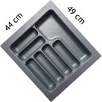 Starax Çekmece Içi Plastik Kaşıklık Gri 44 x 49 cm 7 Gözlü