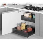 Starax Premium 45 cm Antrasit Modül Bağımsız Çift Açılım Gizli Raylı Çekmece