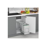 STARAX S-2391 Gri Teleskopik Raylı Plastik Gövde Çöp Kovası 16+1 Lt (17 Lt)