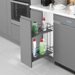 Starax S-2494-A Sağ Antrasit 22 cm Ahşap Tablalı Gizli Raylı Deterjanlık