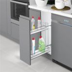 Starax S-2495-C Sol 25 cm Ahşap Tabanlı Gizli Raylı Deterjanlık
