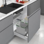 Starax S-2536-G 60 cm Otomatik 16+16+1+1 lt Gri Çekmece İçi Çöp Kovası
