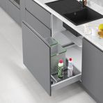 Starax S-2538-G 60 cm Otomatik 16+16+1+1 lt Gri Çekmece İçi Çöp Kovası