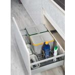 Starax S-2543-G 70 cm Otomatik 14 lt Gri Çekmece İçi Çöp Kovası