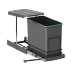 Starax S-2571-A Teleskopik Raylı Plastik 24 lt Antrasit Çöp Kovası