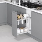 Starax S-2652-C Sağ Krom Ahşap Tablalı Gizli Raylı Kepçelik