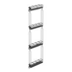 Starax S-2928-A Antrasit Sağ 20 cm Çift Açılım Gizli Raylı 4 Sepetli Şişelik