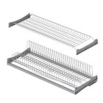 Starax S-5162 Krom 90 cm Alüminyum Profil Tepsili Tabaklık Bardaklık Set