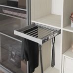 Starax S-6206-G Gri 70 cm Frenli Teleskopik Raylı Alüminyum Pantolonluk-Kemer ve Kravat Askılı