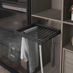 Starax S-6208-A Frenli Teleskopik Raylı Alüminyum Pantolonluk-Kemer ve Kravat Askılı 90 cm Antrasit