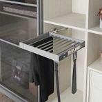 Starax S-6208-G Frenli Teleskopik Raylı Alüminyum Pantolonluk-Kemer ve Kravat Askılı 90 cm Gri