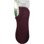 Staray 3 Çift Bordo Renk Dikişsiz Bambu Sneaker Görünmez Çorap - 40 - 44
