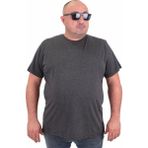 Starbattal Büyük Beden Basic Tişört Erkek Antrasit Melanj Regular Fit Kısa Kol Pamuk - 3XL - Gri