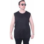 Starbattal Büyük Beden Baskılı Kolsuz Tişört Life Is Never 26121 Sıyah - Siyah - 3XL