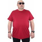 Starbattal Büyük Beden Erkek Basic Tişört Kısa Kol Bordo Regular Fit %100 Pamuk - 10XL