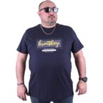 Starbattal Büyük Beden Erkek Baskılı Tişört Brnx Boy 23131 Lacivert10 - 8XL