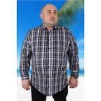 Starbattal Büyük Beden Erkek Gömlek Siyah Uzun Kol Regular Fit Günlük Stil Ekose Desenli - 7XL