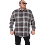 Starbattal Büyük Beden Erkek Uzun Kol Ekoseli Gömlek Antrasit Regular Fit Günlük Stil - 7XL
