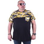Starbattal Büyük Beden Hardal Cepli Camouflage Erkek Tişört Regular Fit Kısa Kol - 4 XL