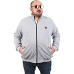 Starbattal Büyük Beden Hırka Fermuarlı Approval 22723-GRI Melanj - 7XL