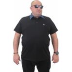 Starbattal Büyük Beden Polo Yaka Tişört 23420 Sıyah Erkek Regular Fit Kısa Kol %97 Pamuk - Siyah - 4XL