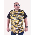 Starbattal Büyük Beden Shoulder Line Camouflage Erkek Tişört 23147 Hardal - 8XL