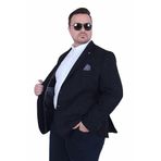 Starbattal Erkek Büyük Beden 4 Drop Blazer Şönili Ceket 500602 SIYAH